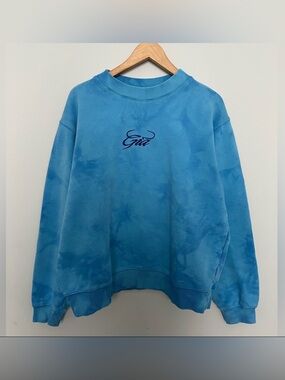 I.AM.GIA Sweater Blue Ribbed Crewneck Tie-Dye